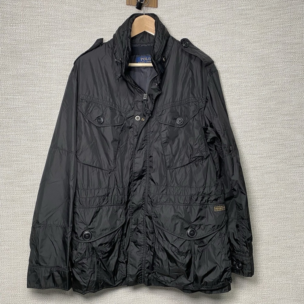 Polo Ralph Lauren Lightweight Nylon Field Jacket Black Size M Gorpcore Utility